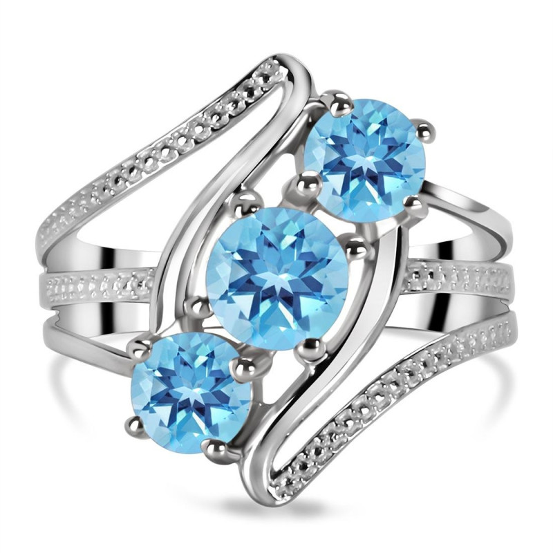 Blue Topaz Ring BTZ-RDR-37.