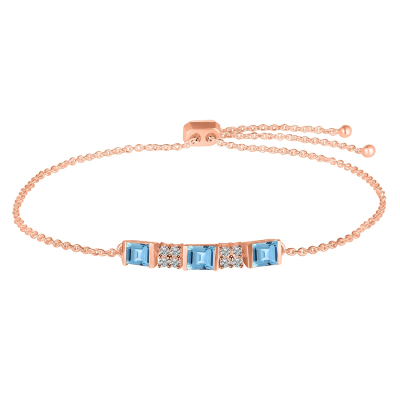 Blue Topaz & White Topaz Bracelet