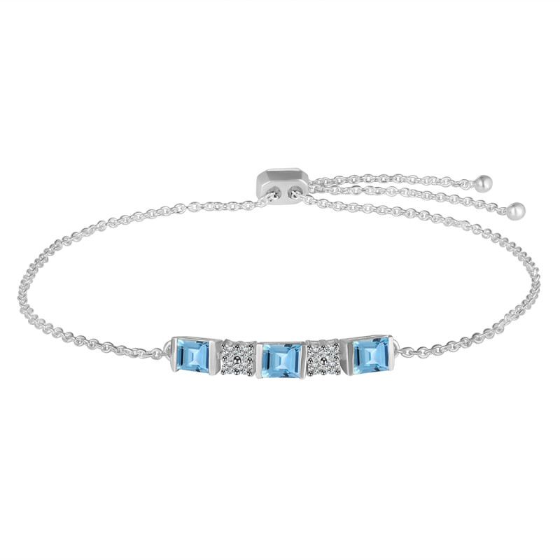 Blue Topaz & White Topaz Bracelet BTZ-RDB-147.