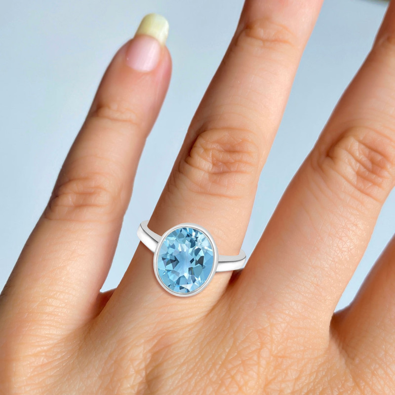 Blue Topaz Ring BTZ-RDR-1806.