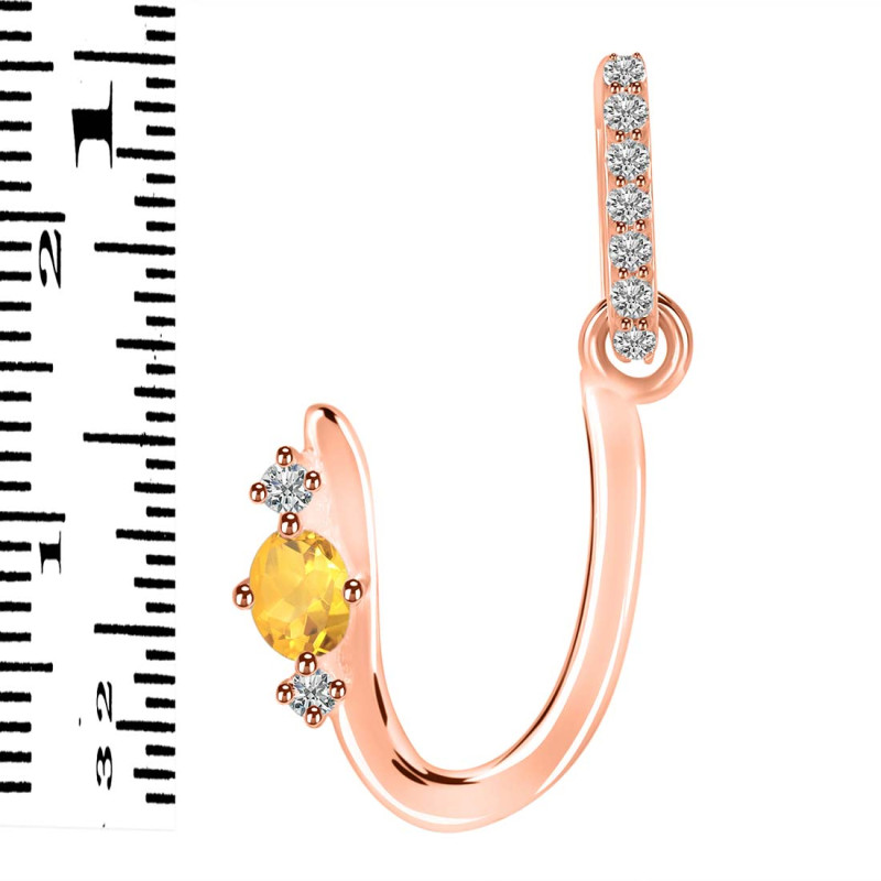Citrine & White Topaz Alphabet U Pendant CIT-RDA-47.