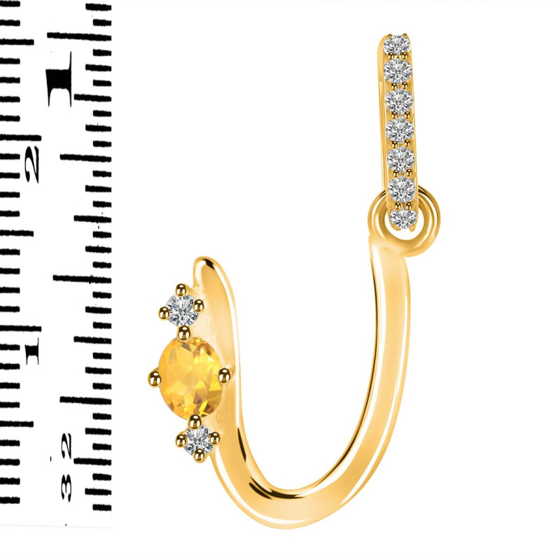 Citrine & White Topaz Alphabet U Pendant CIT-RDA-47.