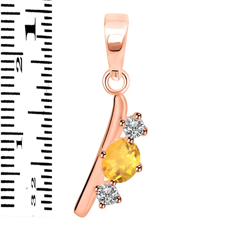 Citrine & White Topaz Alphabet I Pendant CIT-RDA-61.