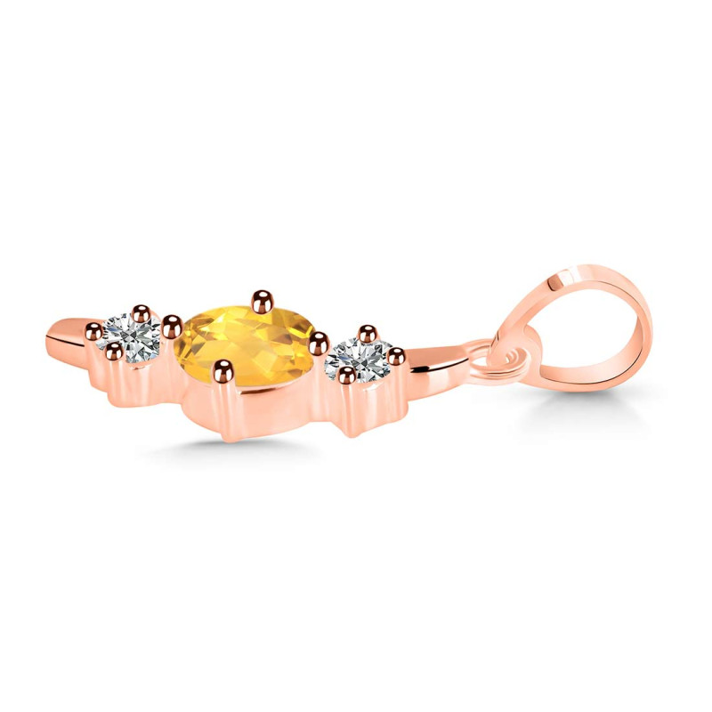 Citrine & White Topaz Alphabet I Pendant CIT-RDA-61.