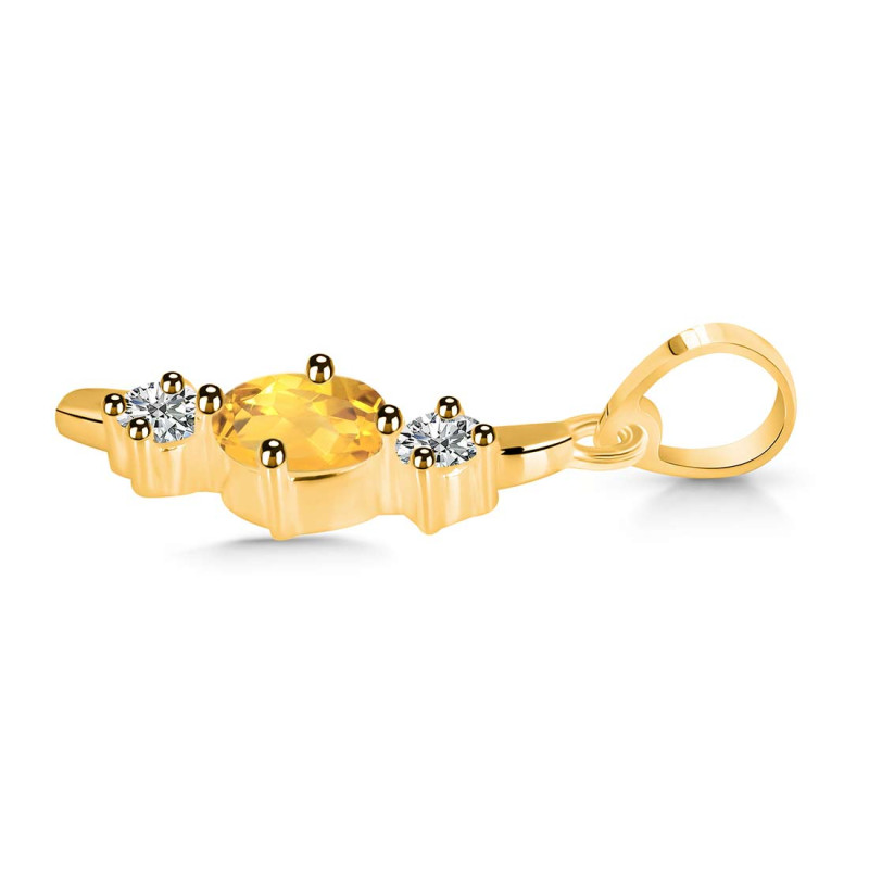 Citrine & White Topaz Alphabet I Pendant CIT-RDA-61.
