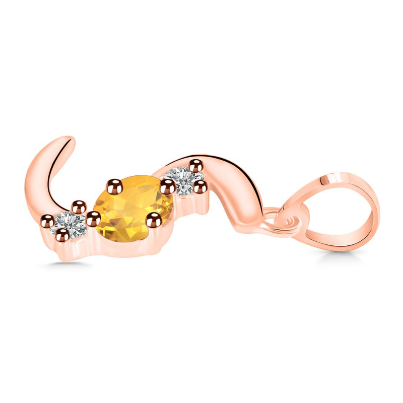 Citrine & White Topaz Alphabet S Pendant CIT-RDA-71.