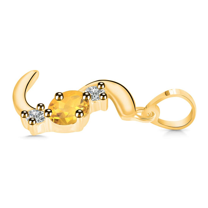 Citrine & White Topaz Alphabet S Pendant CIT-RDA-71.