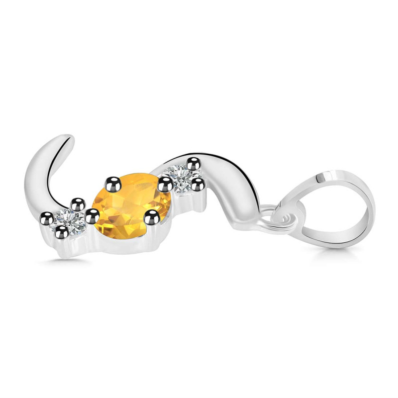 Citrine & White Topaz Alphabet S Pendant