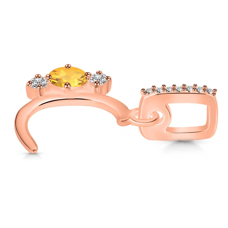 Citrine & White Topaz Alphabet C Pendant CIT-RDA-81.