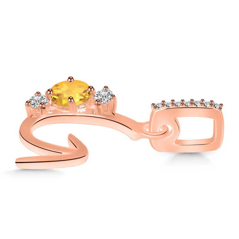 Citrine & White Topaz Alphabet G Pendant CIT-RDA-85.