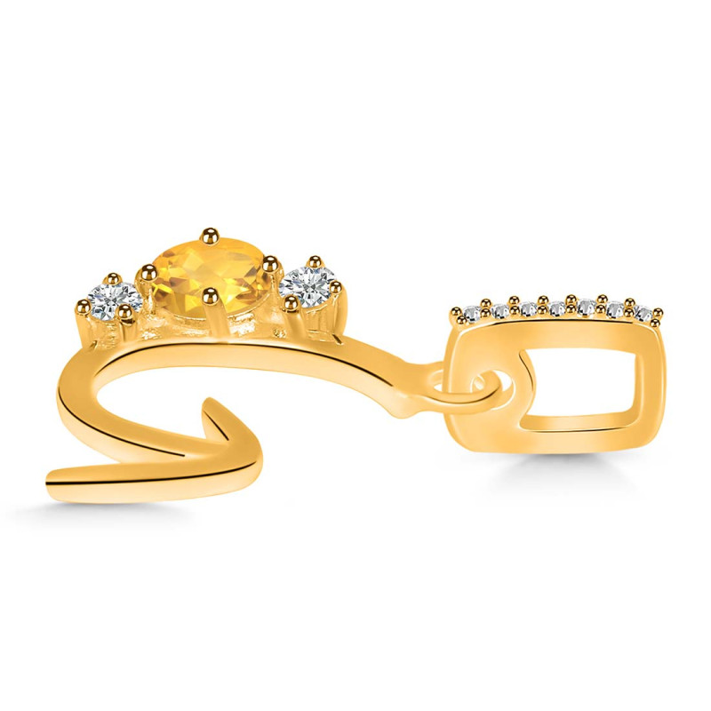 Citrine & White Topaz Alphabet G Pendant CIT-RDA-85.