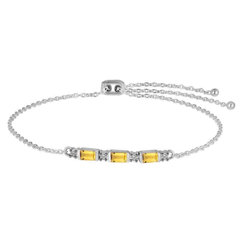 Citrine & White Topaz Bracelet CIT-RDB-139.