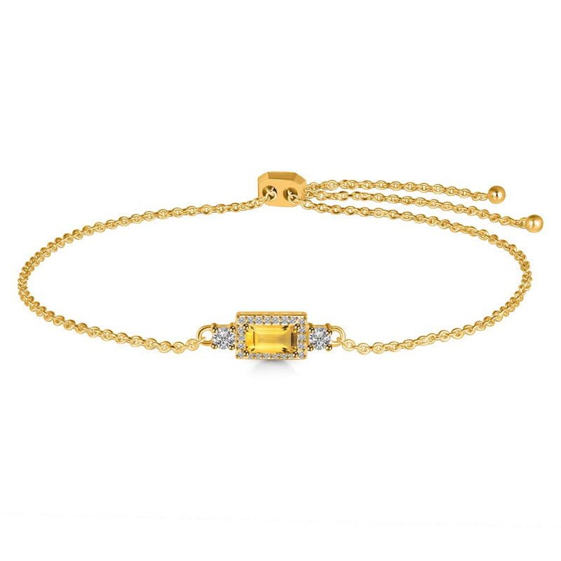 Citrine & White Topaz Bracelet CIT-RDB-140.