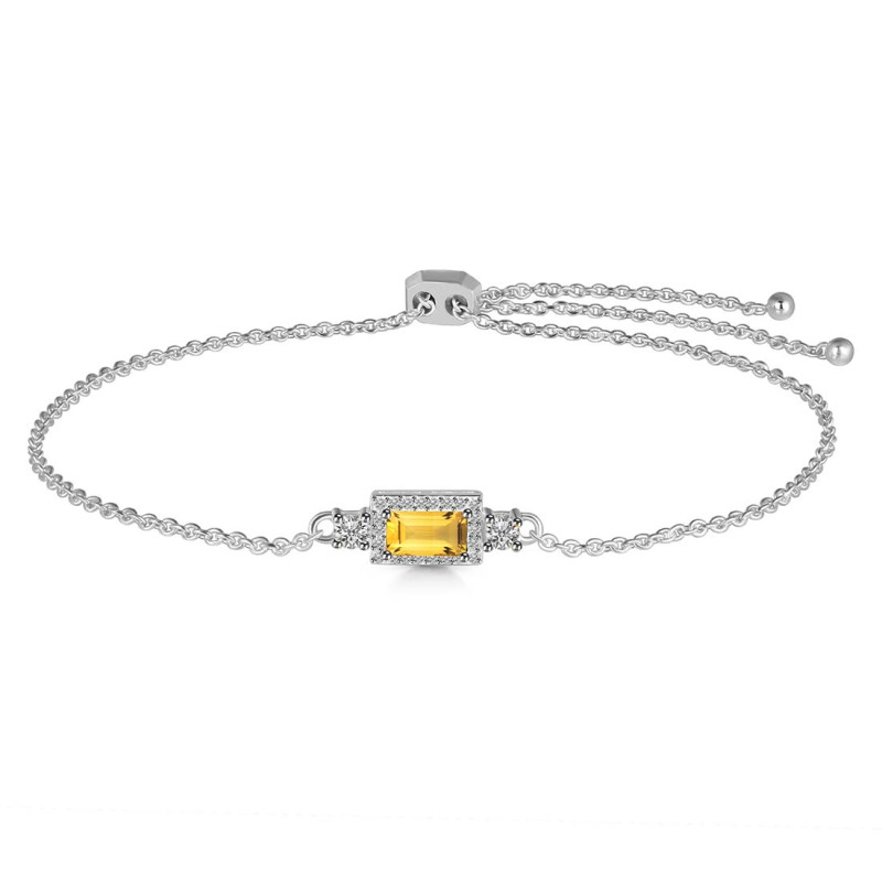 Citrine & White Topaz Bracelet CIT-RDB-140.