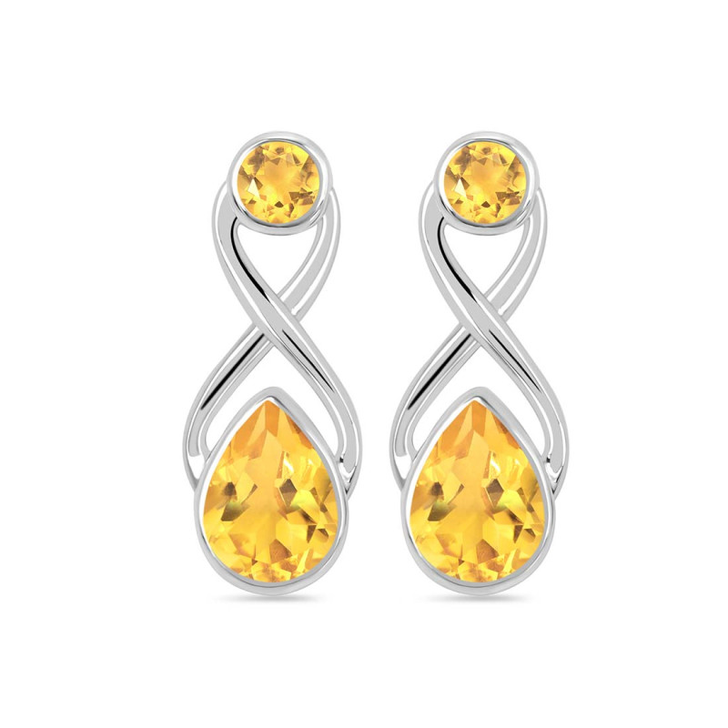 Citrine Stud Earring CIT-RDE-10.
