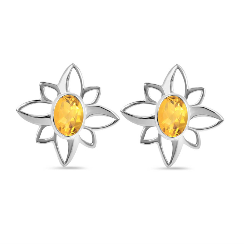 Citrine Stud Earring CIT-RDE-11.
