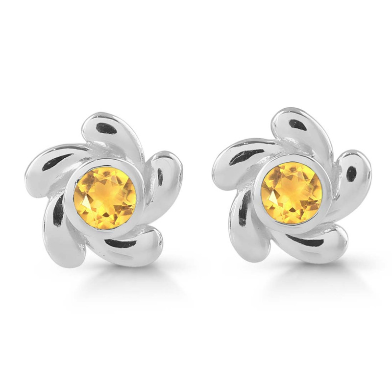 Citrine Stud Earring CIT-RDE-1.