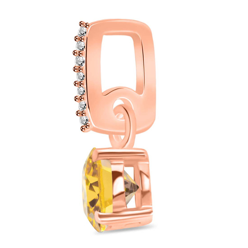 Citrine & White Topaz Pendant CIT-RDP-549-CZ-LOOP.
