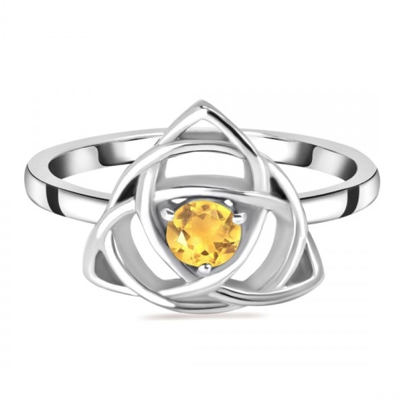 Citrine Triquetra Ring CIT-RDR-2142.