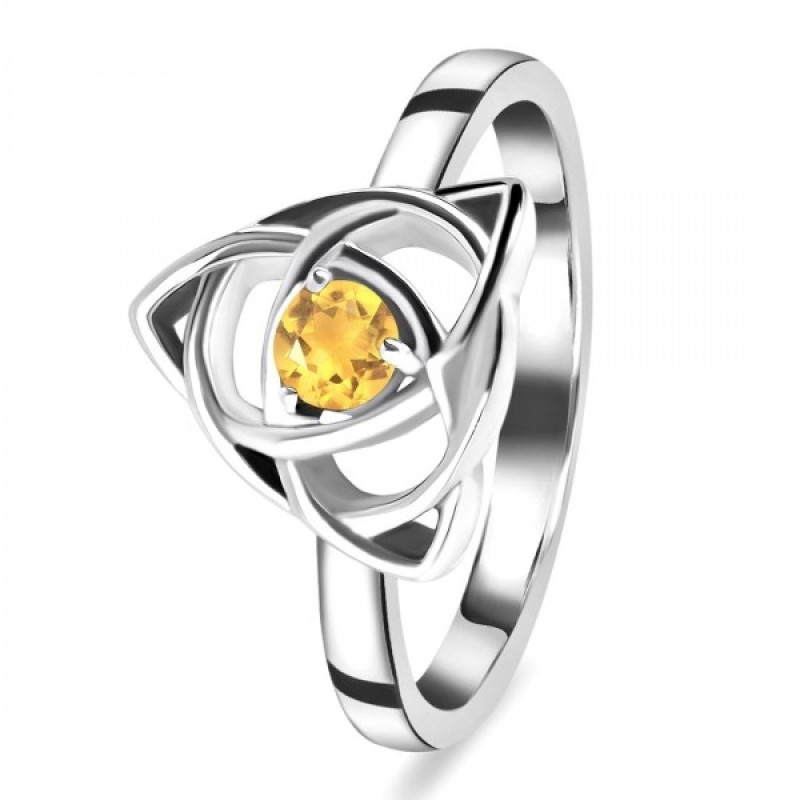 Citrine Triquetra Ring