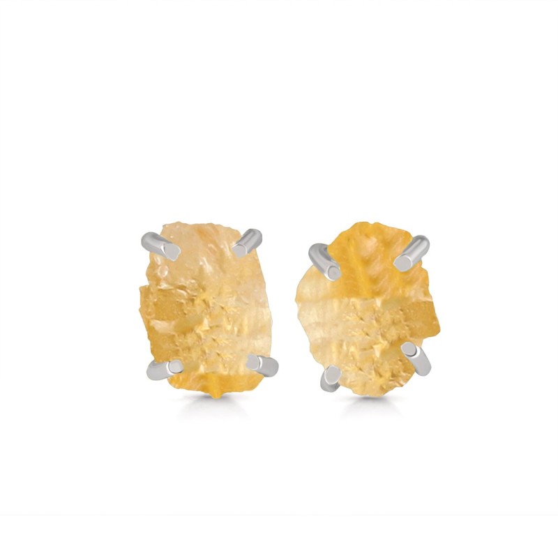 Citrine Raw Crystal Stud Earring CIT-RE-397.