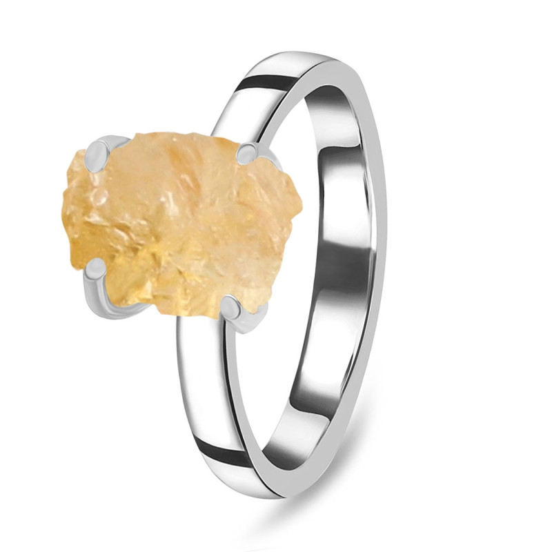 Citrine Raw Crystal Ring
