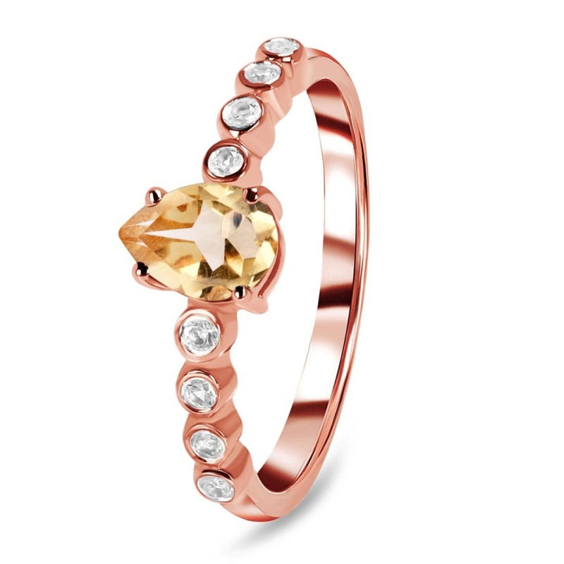 Citrine & White Topaz Ring CIT-RR-419D.