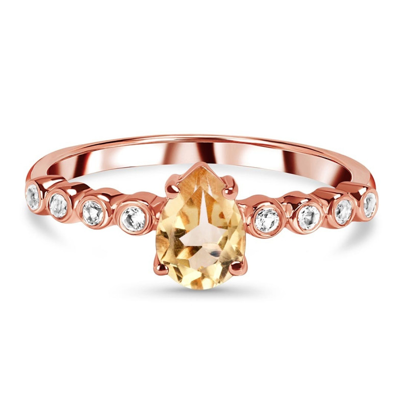 Citrine & White Topaz Ring CIT-RR-419D.