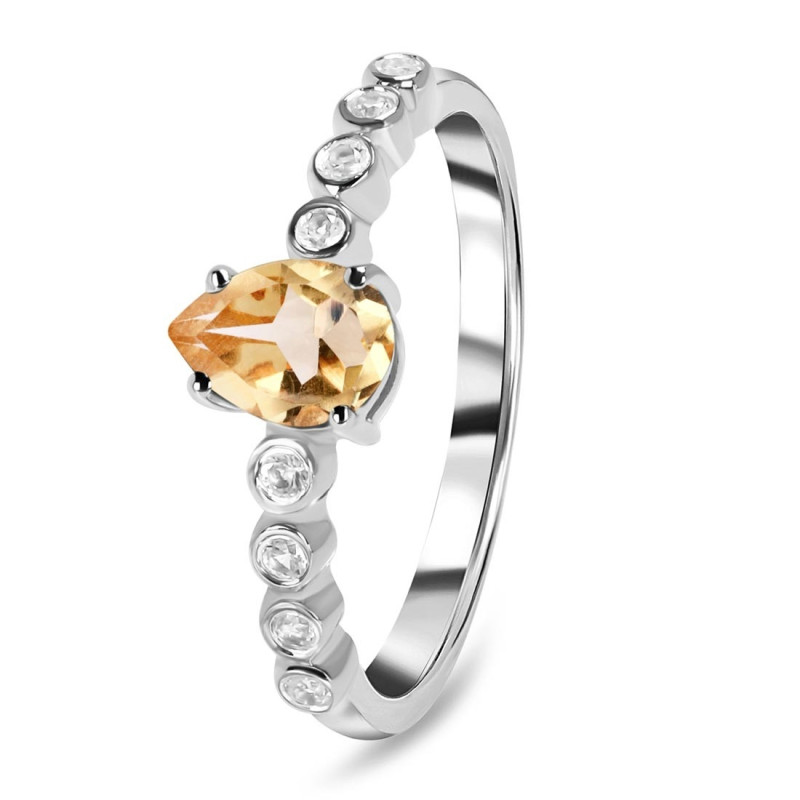 Citrine & White Topaz Ring
