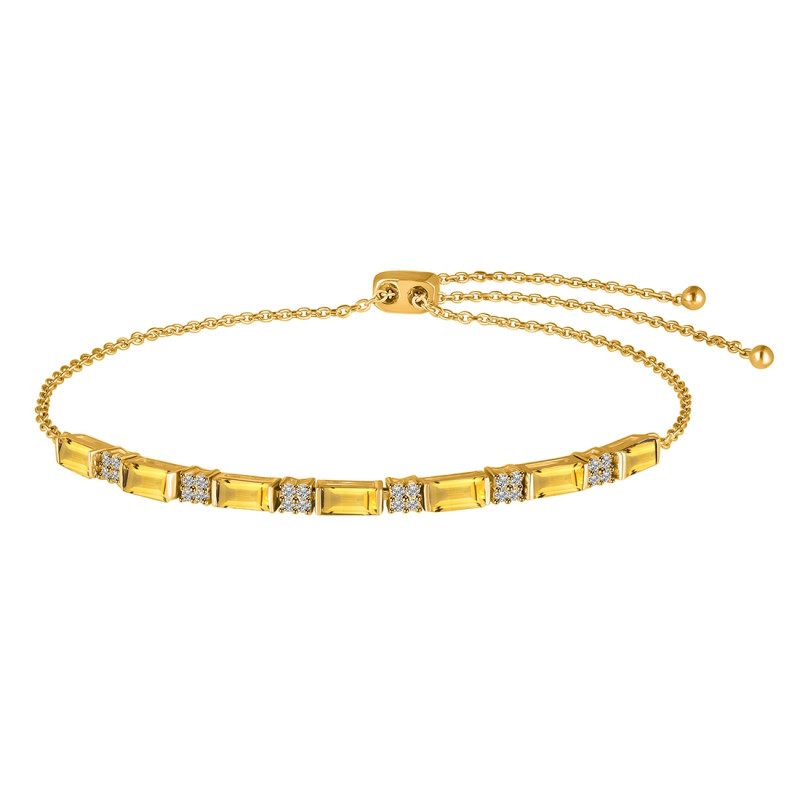 Citrine & White Topaz Bracelet CIT-RDB-133.