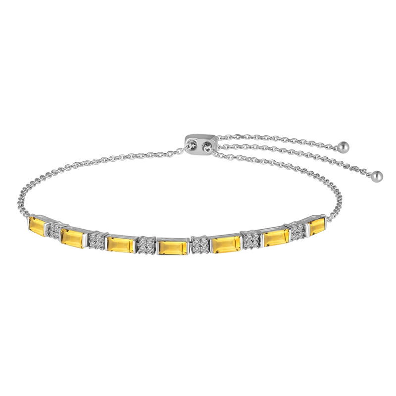 Citrine & White Topaz Bracelet CIT-RDB-133.
