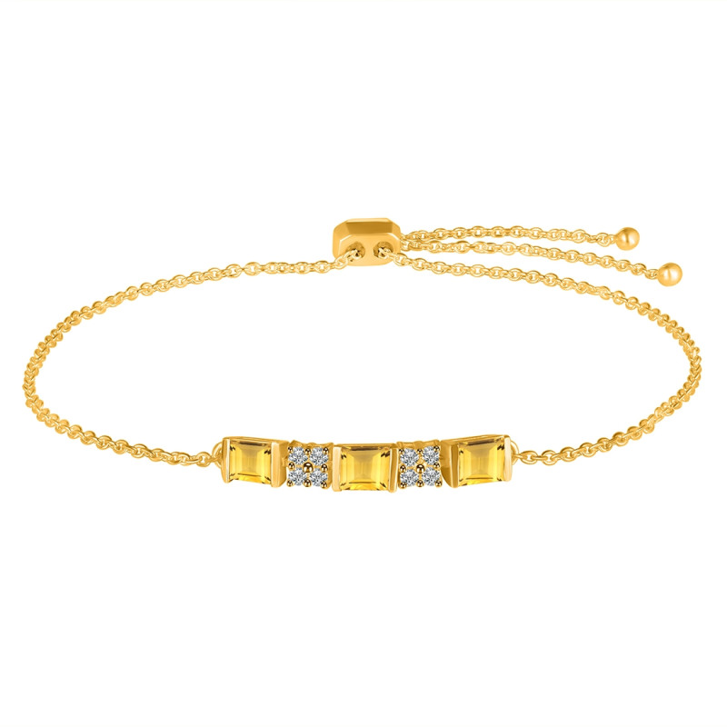 Citrine & White Topaz Bracelet CIT-RDB-147.