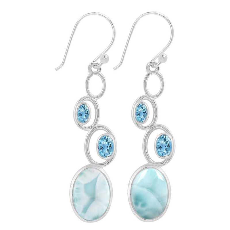 Close Out Larimar & Blue Topaz Earring
