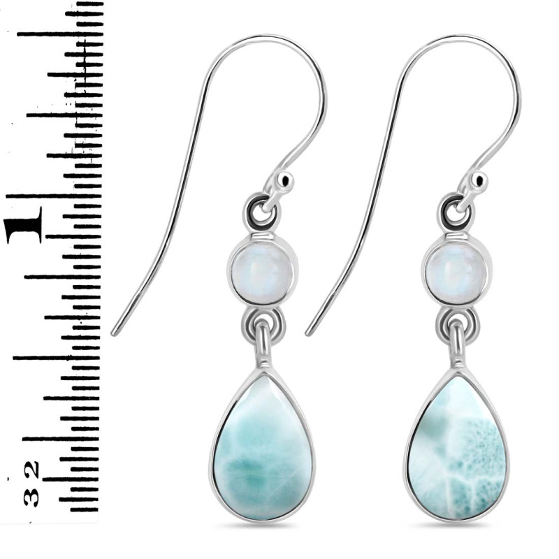 Close Out Larimar & Moonstone Earring LAR-CO-RDE-801.