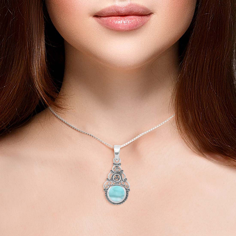 Close Out Larimar Pendant LAR-CO-RDEP-209.