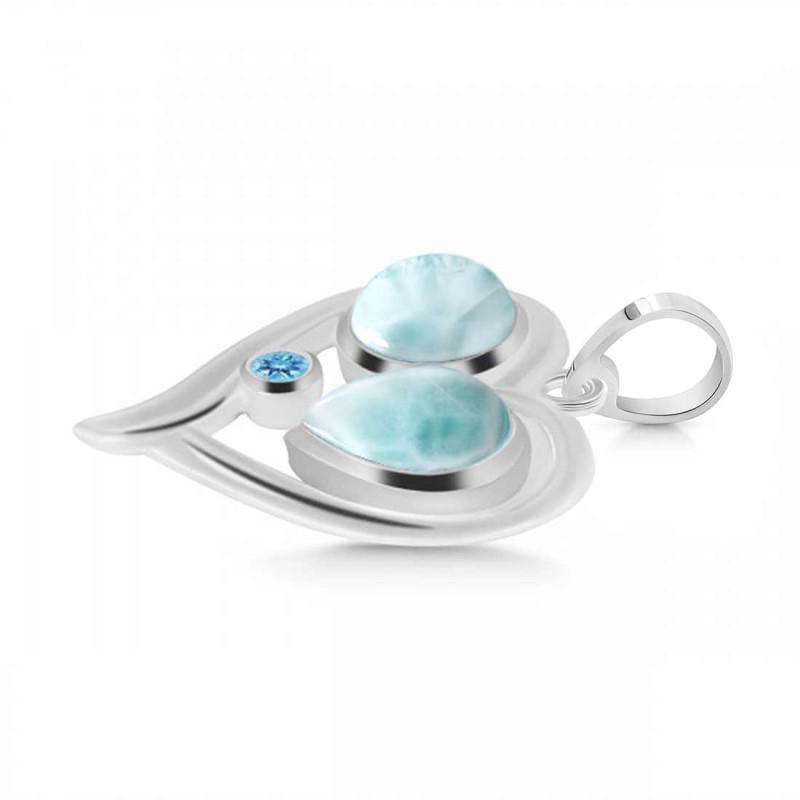 Close Out Larimar & Blue Topaz Pendant