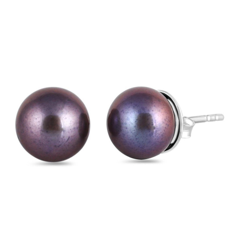 Copper Pearl Stud Earring