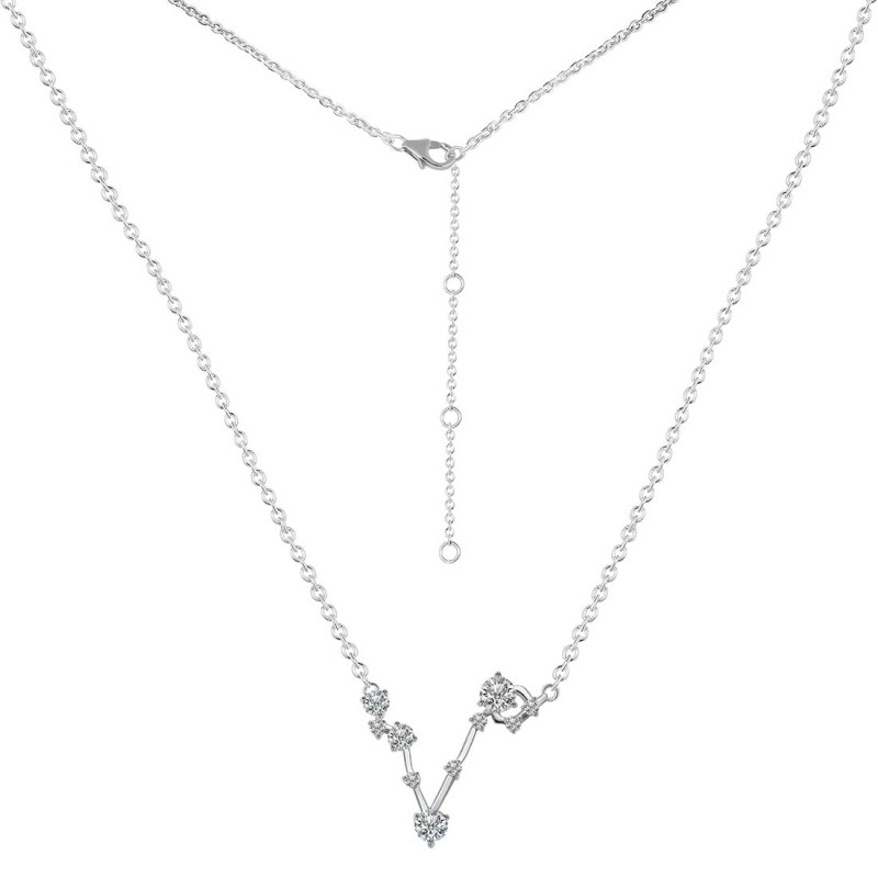 Pisces Zodiac Star Constellation Crystal & White Topaz Necklace