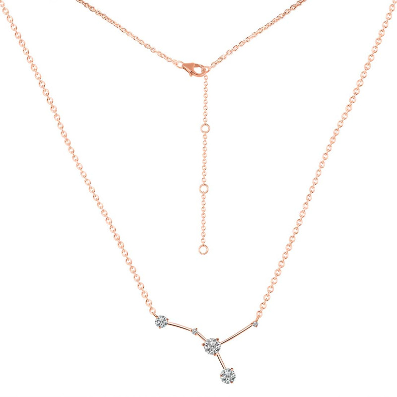 cancer Zodiac Star Constellation Crystal & White Topaz Necklace CST-RDN-486.