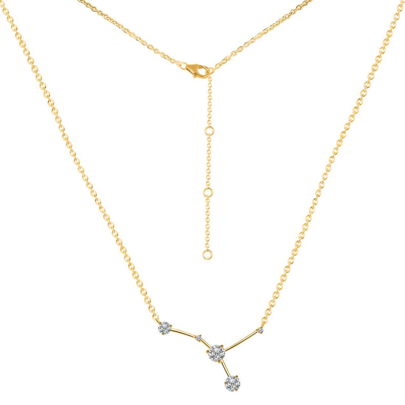 cancer Zodiac Star Constellation Crystal & White Topaz Necklace CST-RDN-486.