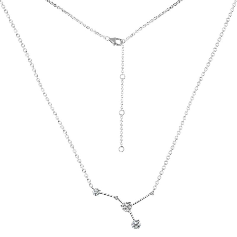 cancer Zodiac Star Constellation Crystal & White Topaz Necklace