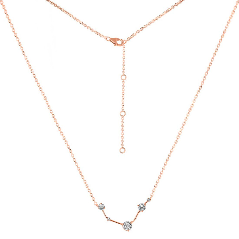 Aries Zodiac Star Constellation Crystal & White Topaz Necklace CST-RDN-488.