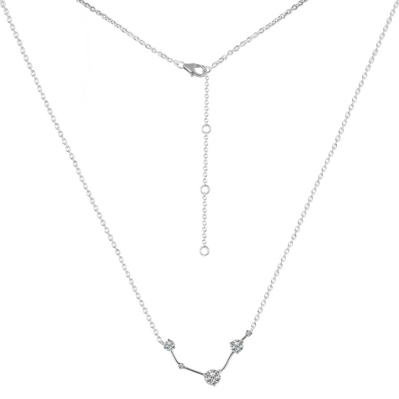 Aries Zodiac Star Constellation Crystal & White Topaz Necklace