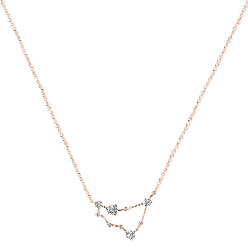 Capricorn Zodiac Star Constellation Crystal & White Topaz Necklace CST-RDN-489.
