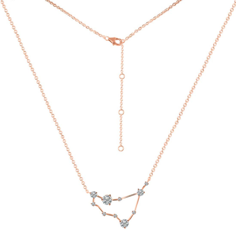 Capricorn Zodiac Star Constellation Crystal & White Topaz Necklace CST-RDN-489.