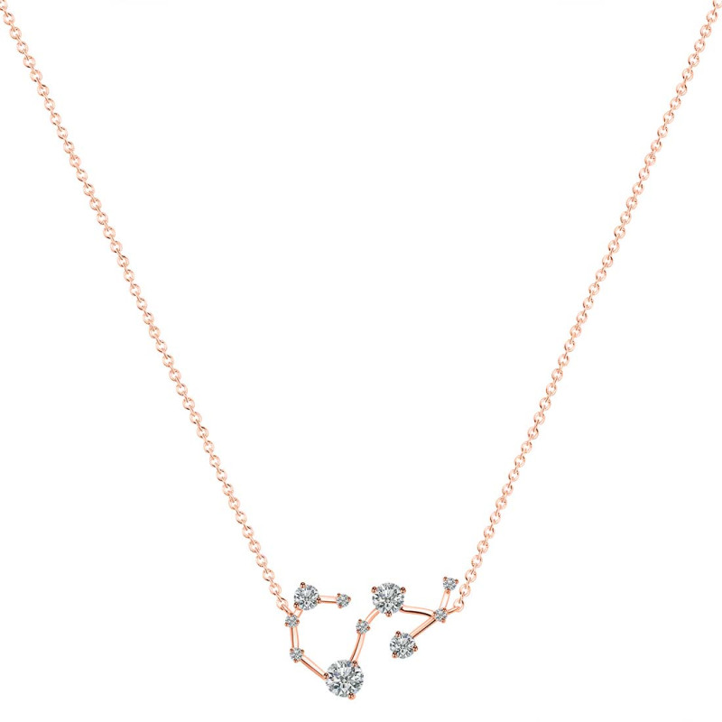 Scorpio Zodiac Star Constellation Crystal & White Topaz Necklace CST-RDN-495.