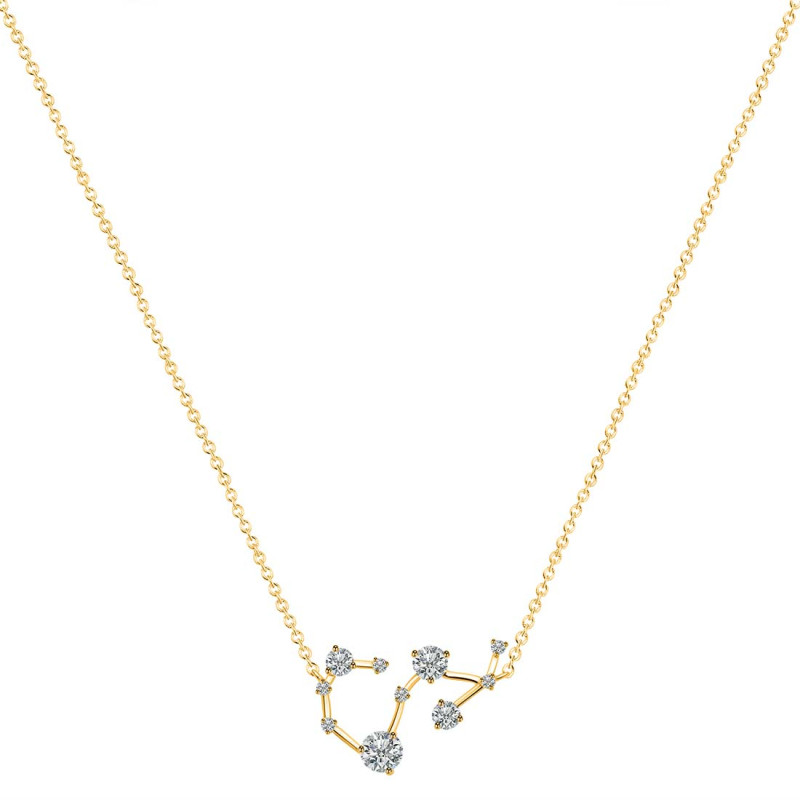 Scorpio Zodiac Star Constellation Crystal & White Topaz Necklace CST-RDN-495.