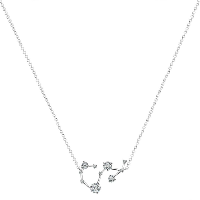 Scorpio Zodiac Star Constellation Crystal & White Topaz Necklace CST-RDN-495.