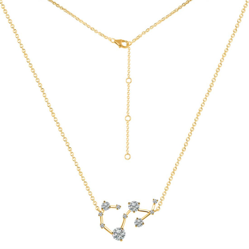Scorpio Zodiac Star Constellation Crystal & White Topaz Necklace CST-RDN-495.