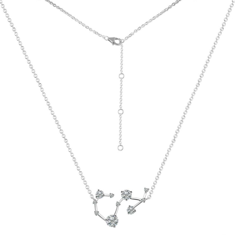 Scorpio Zodiac Star Constellation Crystal & White Topaz Necklace